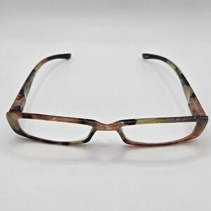 Womens Floral +2.00 Readers Glasses Transparent‎ Frame Lightweight Fashion Brown